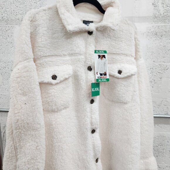 NWT 32 Degrees Heat Sherpa “Shacket” Tan/Cream – XL/XXL - Picture 7 of 14